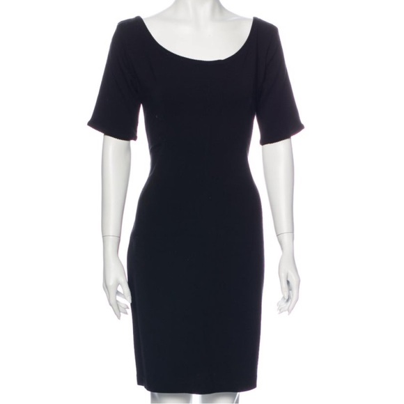 DOLCE & GABBANA | Black Scoop Neck Short Sleeve Knee-Length Dress IT 42/US 10 - Picture 2 of 16